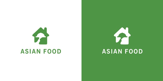 Hand drawn asian food logotypes premium Vector