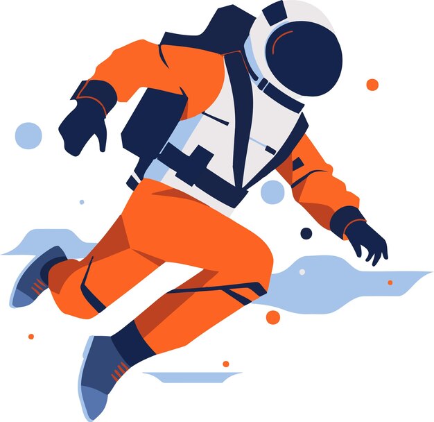 Hand Drawn astronaut in flat style