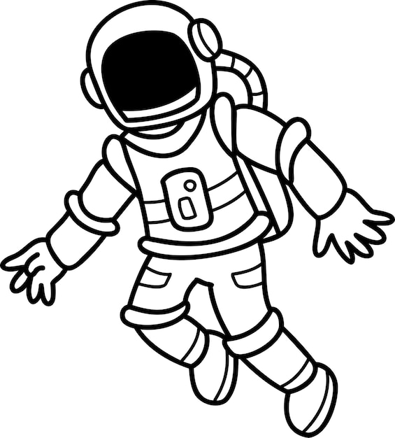 Hand Drawn astronaut floating in space illustration