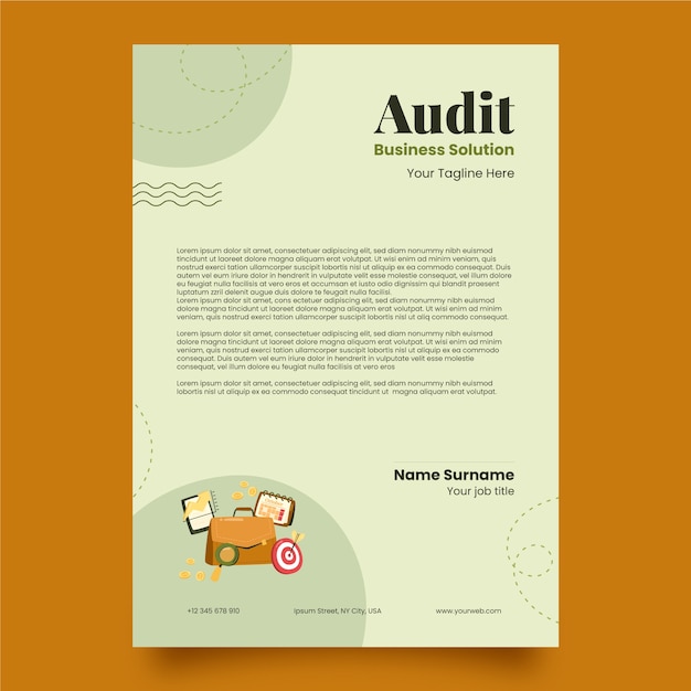 hand drawn audit template design