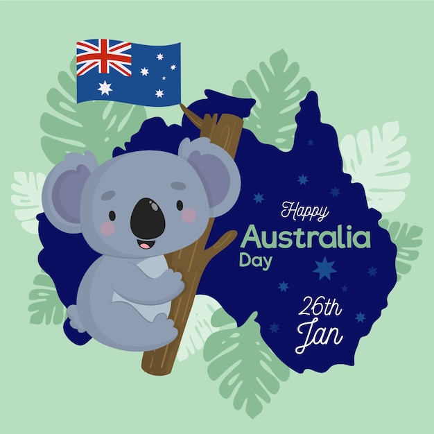 Hand drawn australia day concept