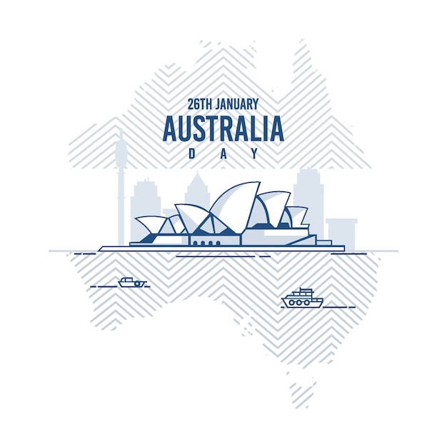 Vector hand drawn australia day concept