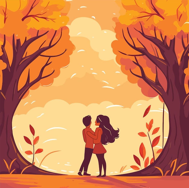 Vector hand drawn autumn background vector illustration