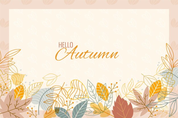 Vector hand drawn autumn background
