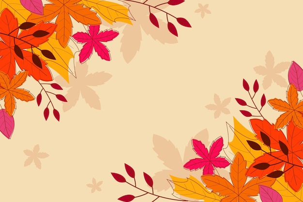 Vector hand drawn autumn background