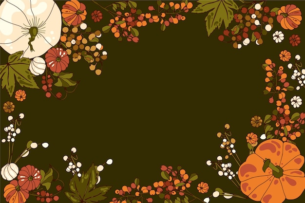 Vector hand drawn autumn background