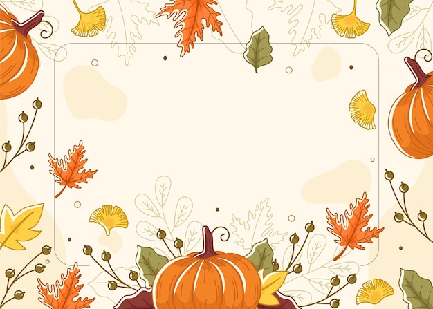 Vector hand drawn autumn background