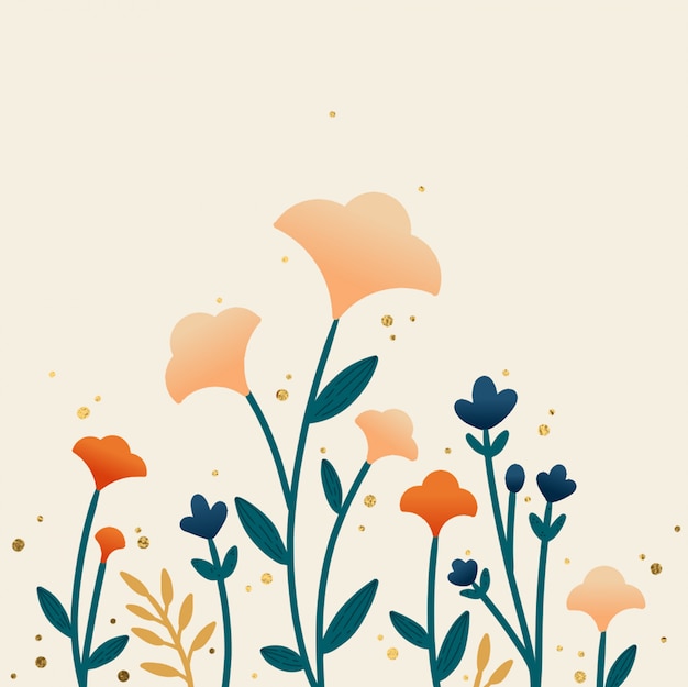 Hand Drawn Autumn Floral Background