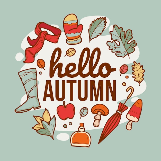 Vector hand drawn autumn illustration