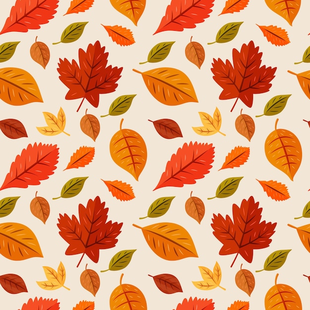 Hand drawn autumn leaves background