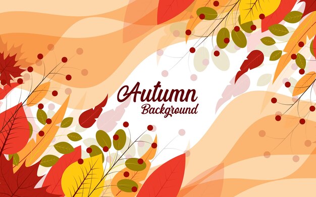 Vector hand drawn autumn leaves background