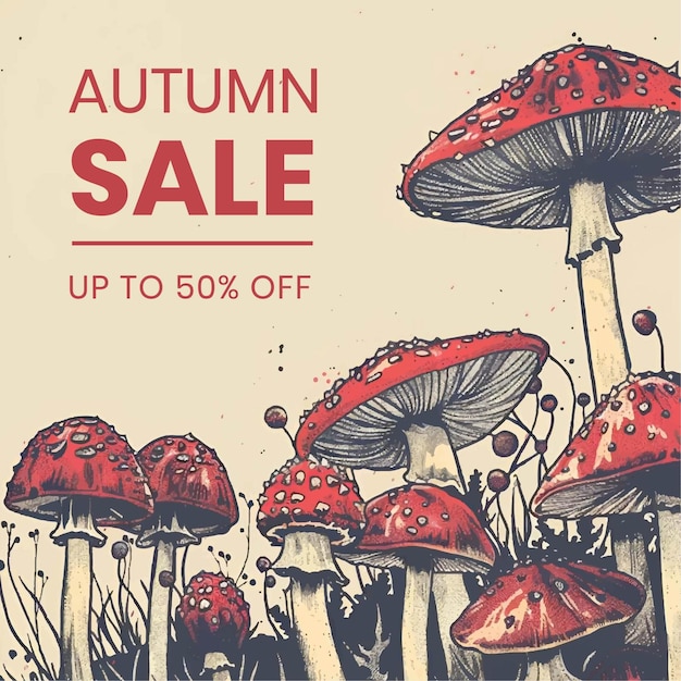 Hand drawn autumn sale concept