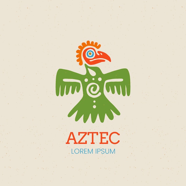 Vector hand drawn aztec logo template