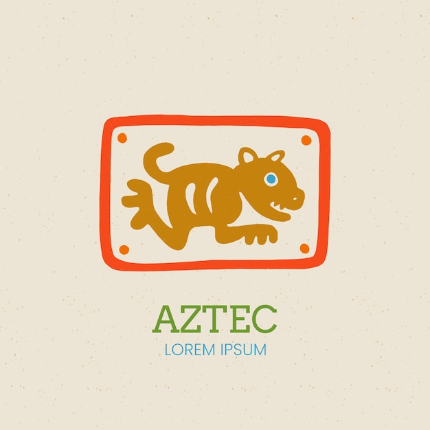 Vector hand drawn aztec logo template