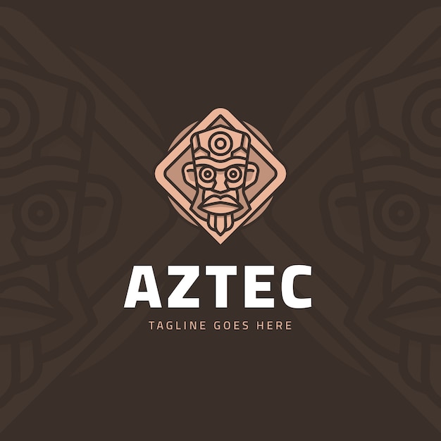 Vettore logo azteco disegnato a mano