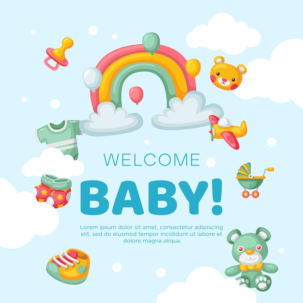 hand drawn baby kid background design