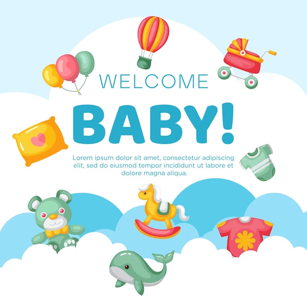 hand drawn baby kid background design