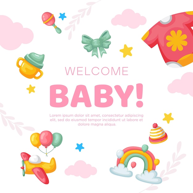 hand drawn baby kid background design