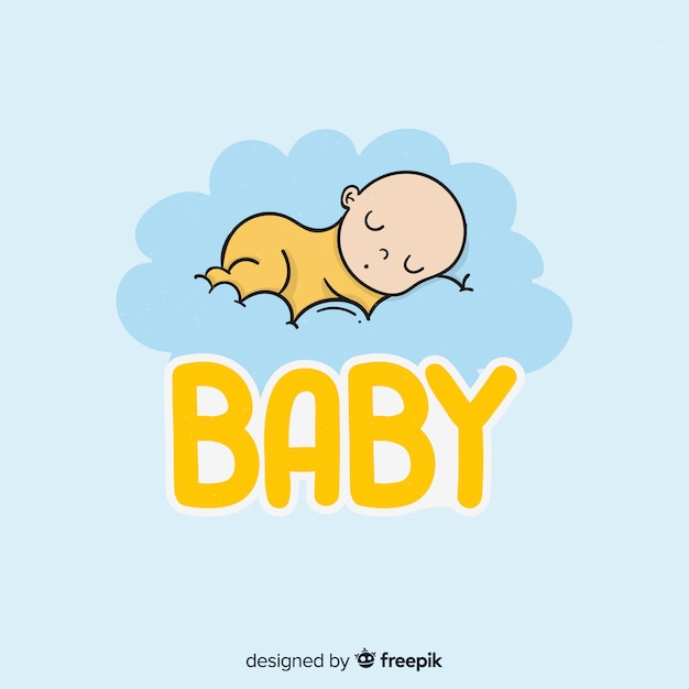 Vector hand drawn baby logo