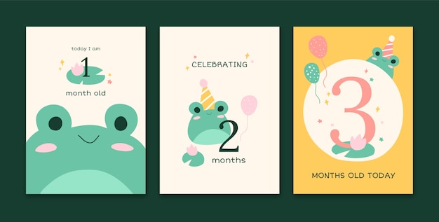 Hand drawn baby milestone cards