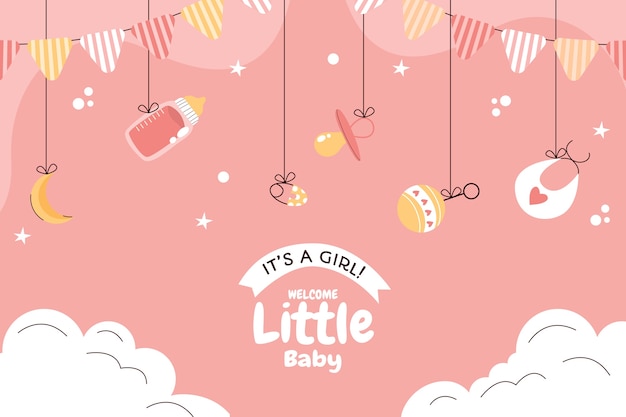 hand drawn baby reveal background
