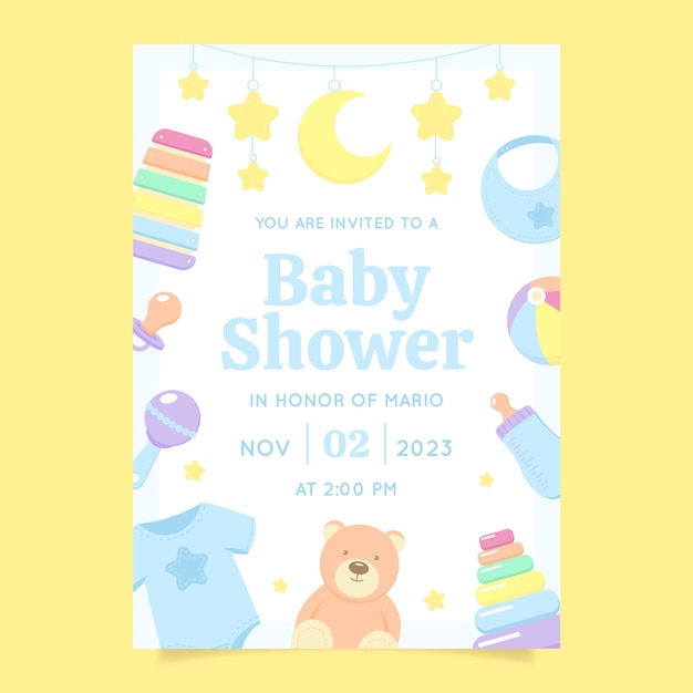 Hand drawn baby shower celebration poster