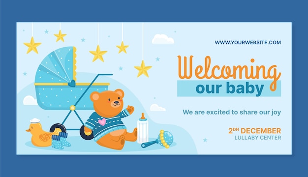 hand drawn baby shower design template