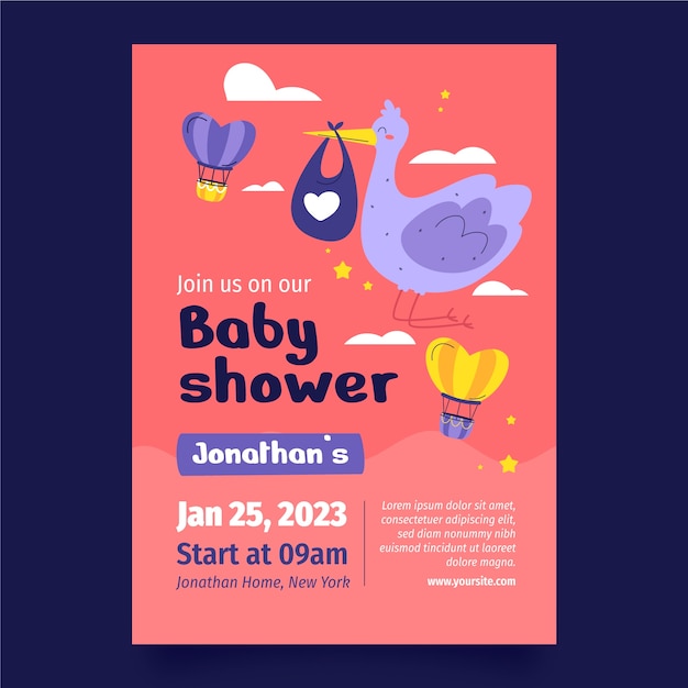 hand drawn baby shower poster