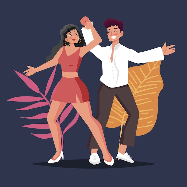 Vector hand drawn bachata illustration