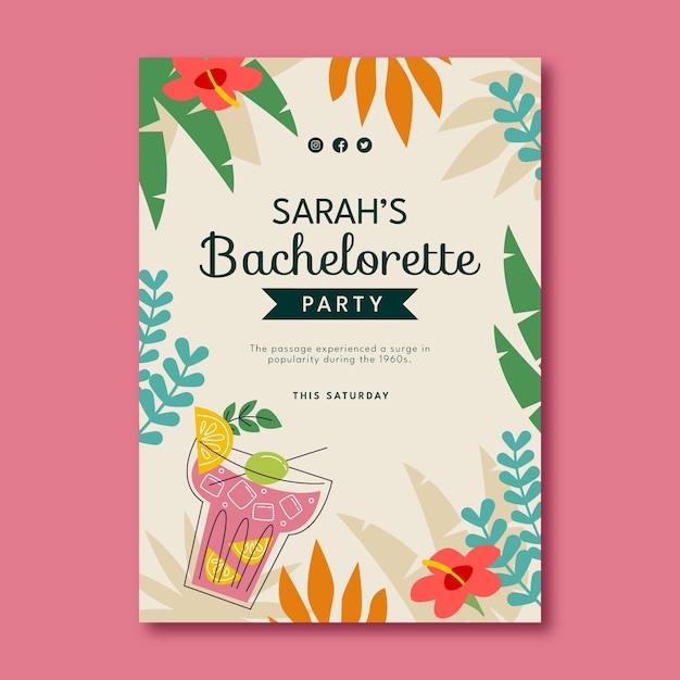 Vector hand drawn bachelorette party poster