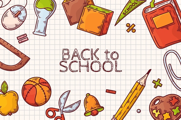 Hand drawn back to school background
