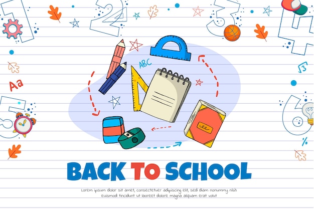 Vector hand drawn back to school background