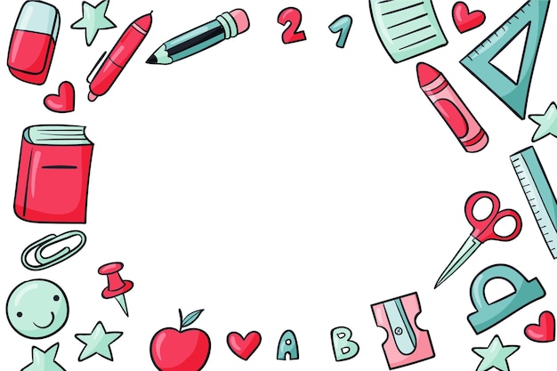 Vector hand drawn back to school background