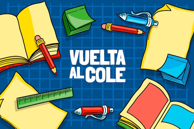 Vettore disegnato a mano sullo sfondo della scuola