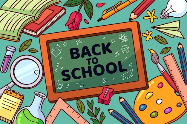 Hand drawn back to school background