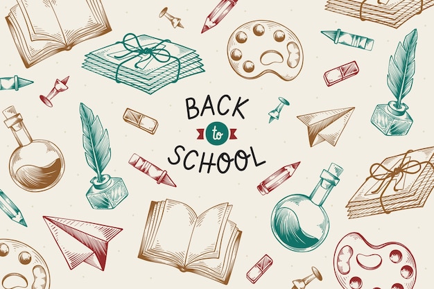 Hand drawn back to school background