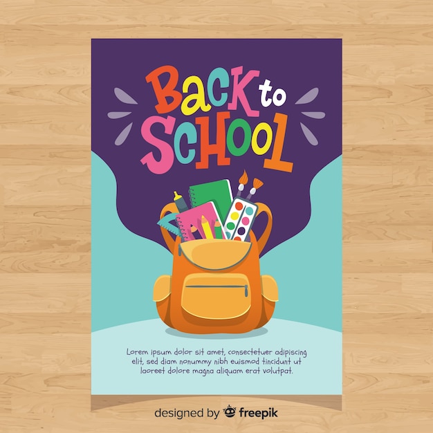 Hand drawn back to school card template