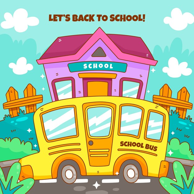Vector hand drawn back to school illustration