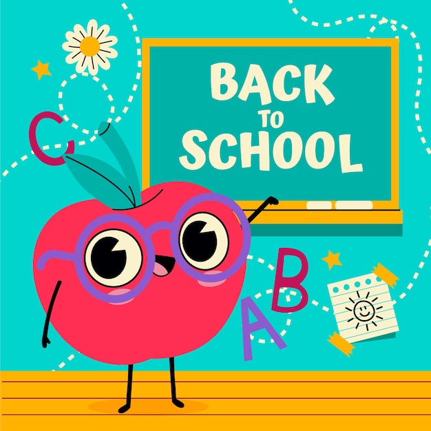 Vector hand drawn back to school illustration