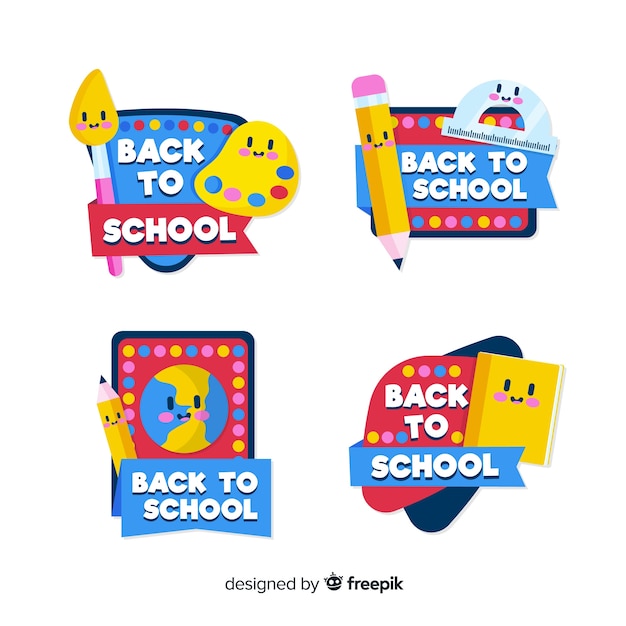 Hand drawn back to school label collection