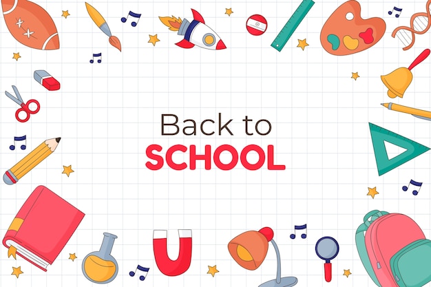 Vector hand drawn background for back to school season