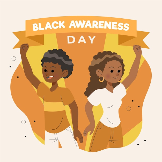 Vector hand drawn background black awareness day