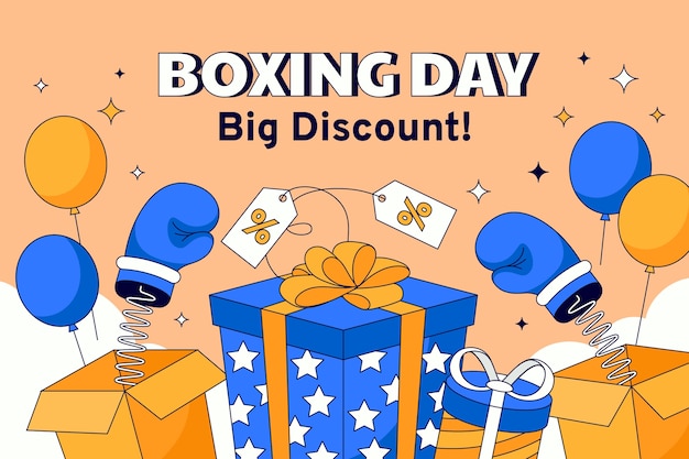 Vector hand drawn background for boxing day sales