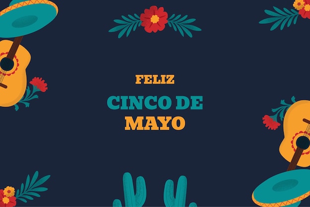 Vector hand drawn background for cinco de mayo celebration