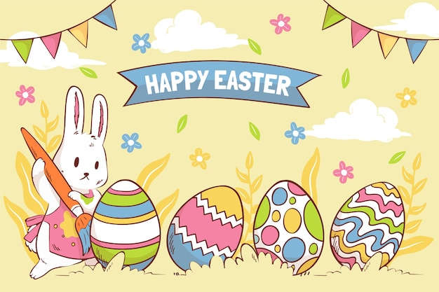 hand drawn background for easter celebration