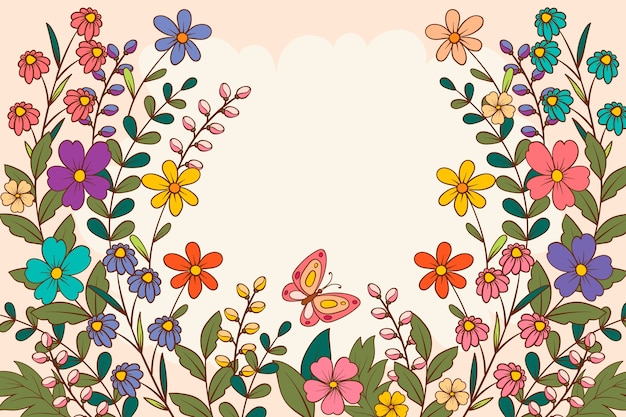 Vector hand drawn background for spring season celebration