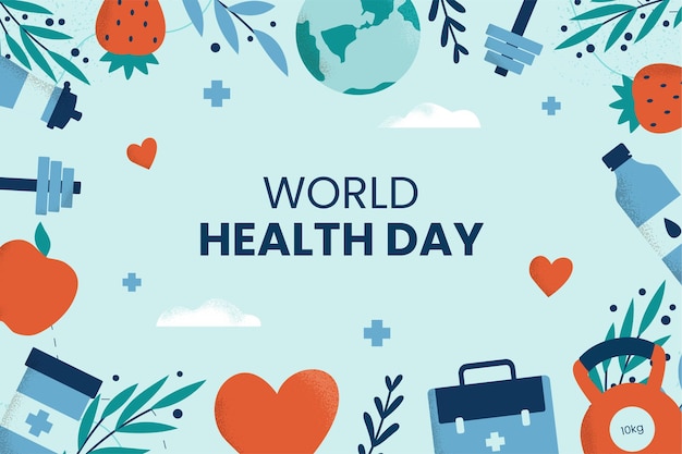 Vector hand drawn background for world health day celebration