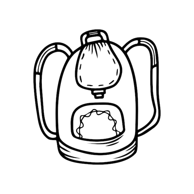 Hand drawn backpack isolated on a white background