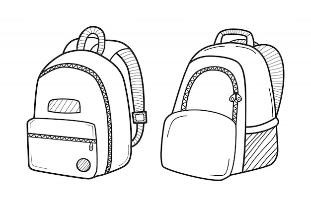 Hand drawn backpacks