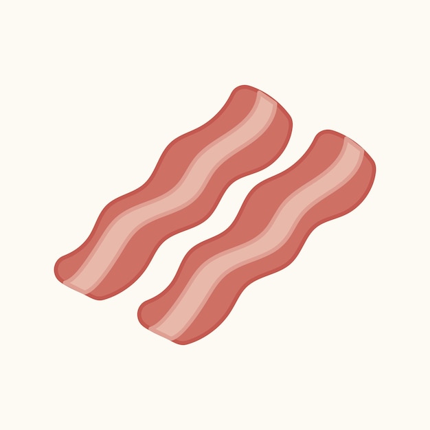 Hand drawn bacon. Cartoon design food breakfast element collection. Natural food.